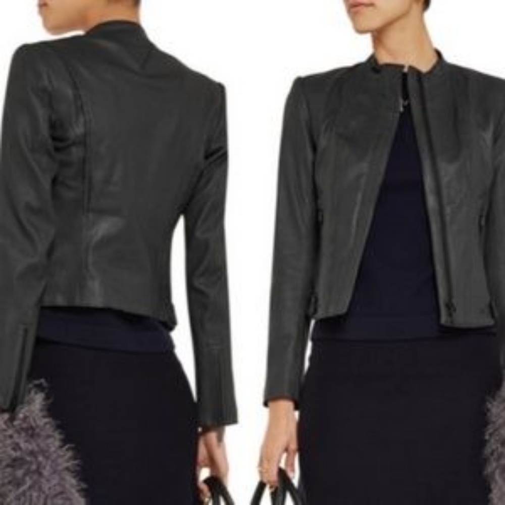 💋SOLD! Theyskens' Theory Netch Leather Jacket - Picture 3 of 8
